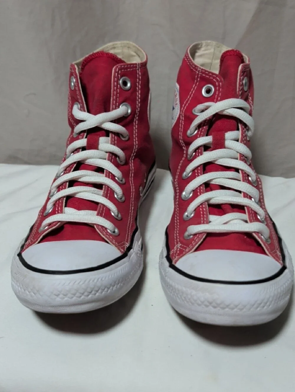 Men's Converse High Top Sneakers in Red with White Trim Size 8 1/2 Skater